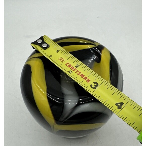 Vase Glass Hand Blown Black White Yellow Small 4.5” Candle Holder - Picture 13 of 15